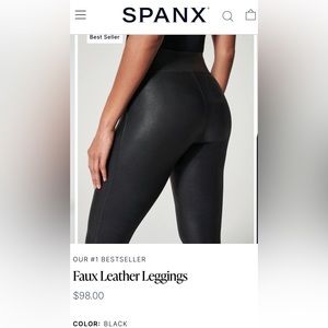 Spanx faux leather leggings size small 🖤